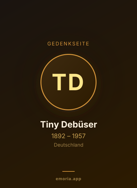 Gedenkportrait von Tiny Debüser