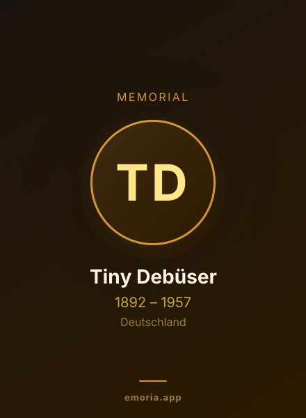 Memorial portrait of Tiny Debüser