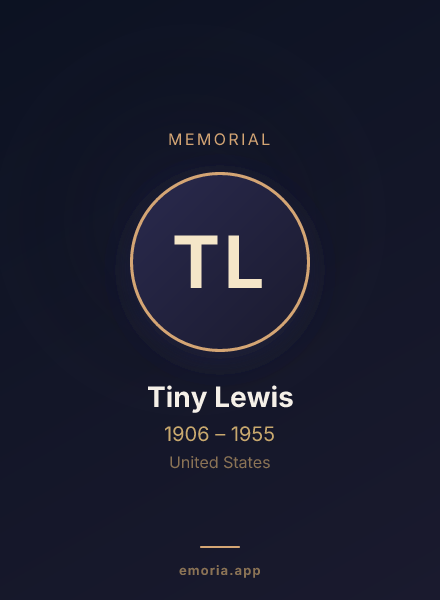 Memorial portrait of Tiny Lewis