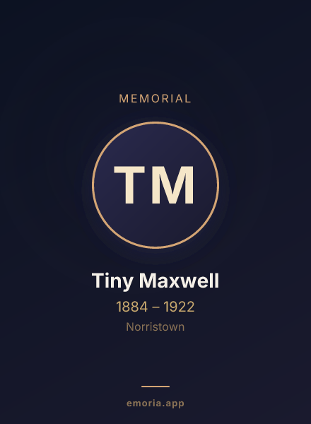 Memorial portrait of Tiny Maxwell