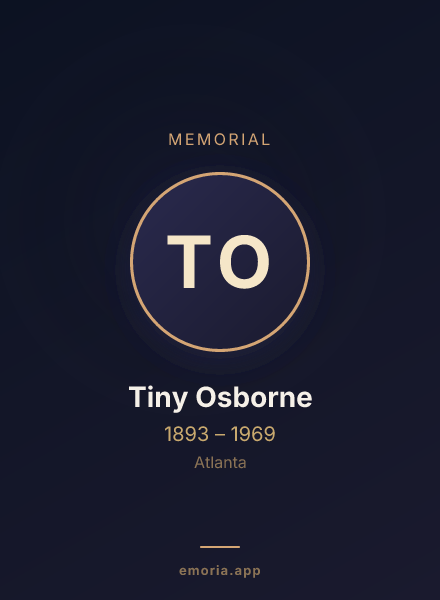 Memorial portrait of Tiny Osborne