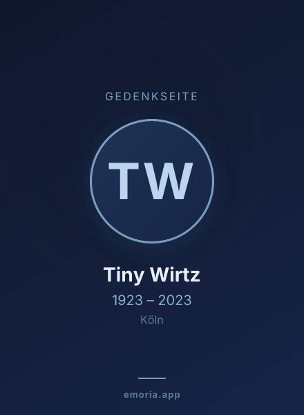 Gedenkportrait von Tiny Wirtz