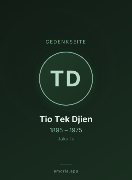Gedenkportrait von Tio Tek Djien