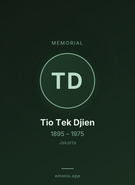 Memorial portrait of Tio Tek Djien