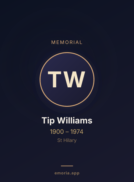 Memorial portrait of Tip Williams