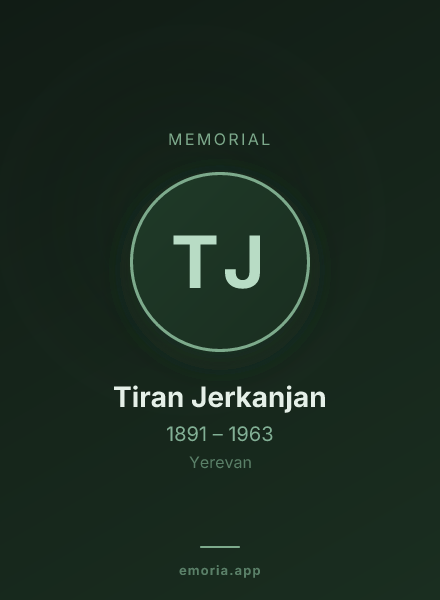 Memorial portrait of Tiran Jerkanjan