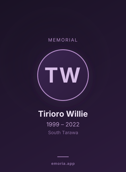 Memorial portrait of Tirioro Willie