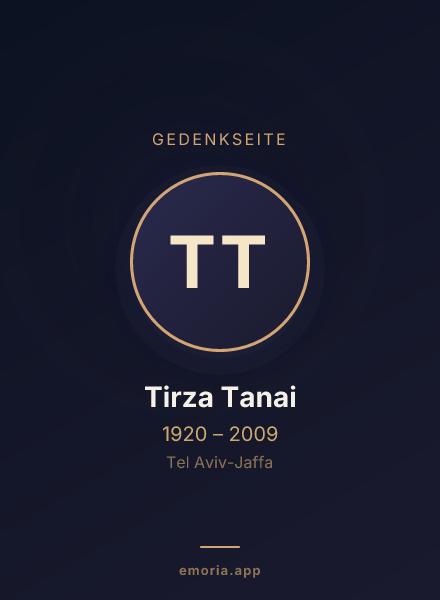 Gedenkportrait von Tirza Tanai