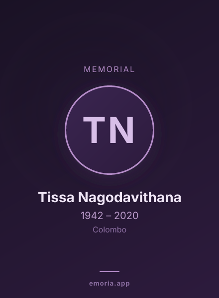 Memorial portrait of Tissa Nagodavithana