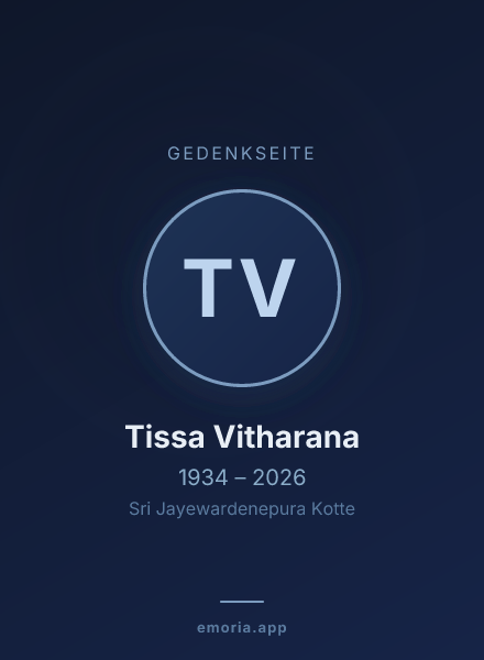 Gedenkportrait von Tissa Vitharana