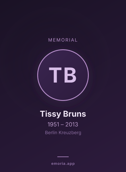 Memorial portrait of Tissy Bruns