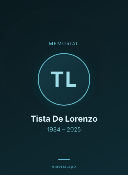 Memorial portrait of Tista De Lorenzo