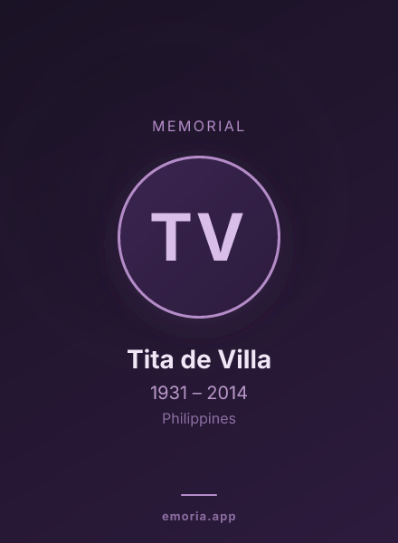 Memorial portrait of Tita de Villa