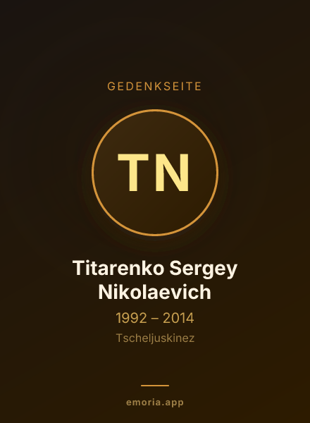 Gedenkportrait von Titarenko Sergey Nikolaevich