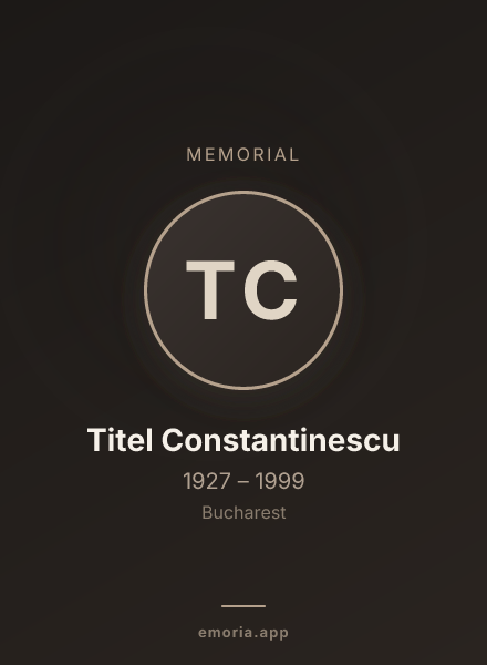 Memorial portrait of Titel Constantinescu
