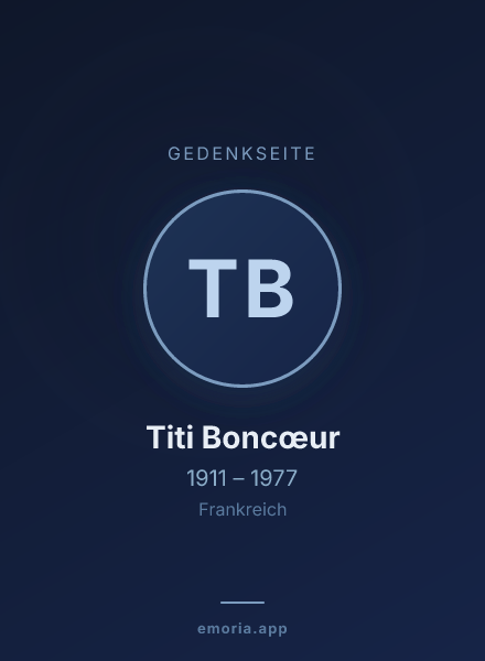 Gedenkportrait von Titi Boncœur