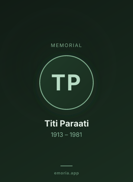 Memorial portrait of Titi Paraati