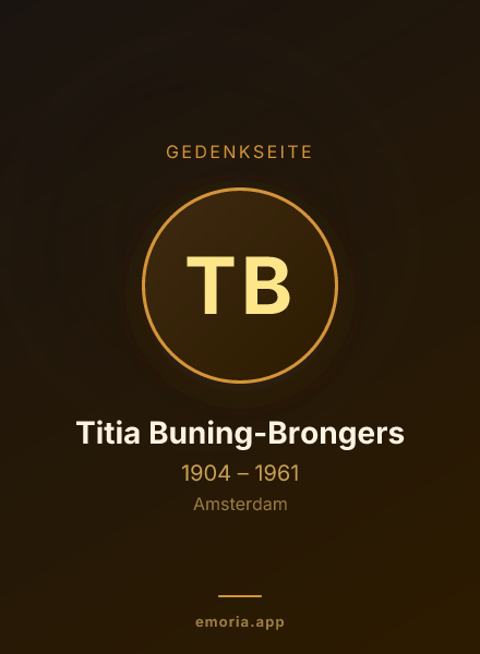 Gedenkportrait von Titia Buning-Brongers