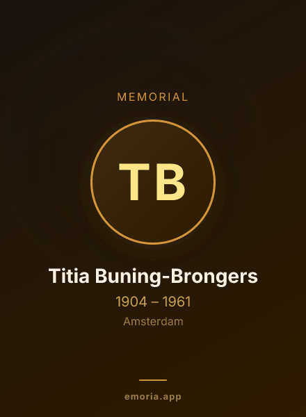 Memorial portrait of Titia Buning-Brongers