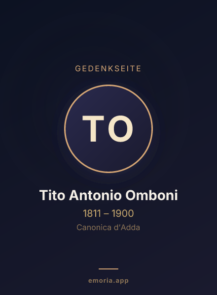 Gedenkportrait von Tito Antonio Omboni