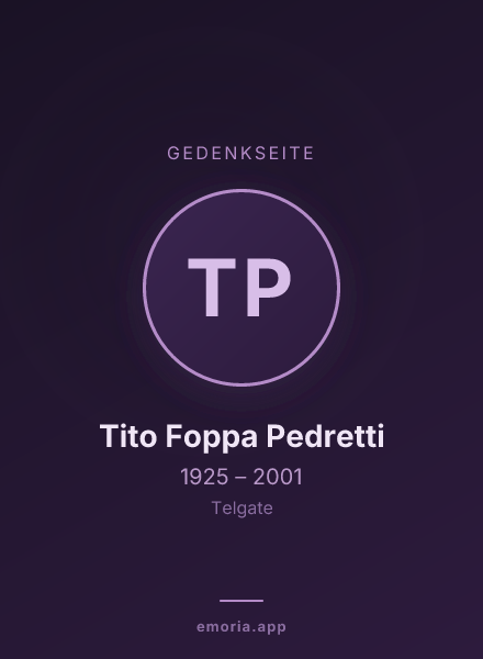 Gedenkportrait von Tito Foppa Pedretti