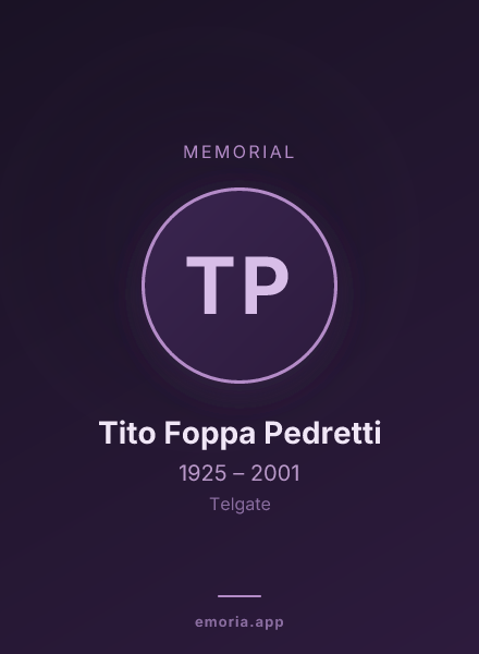 Memorial portrait of Tito Foppa Pedretti