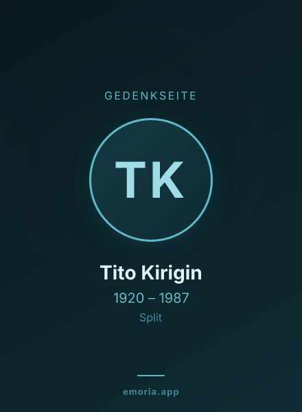 Gedenkportrait von Tito Kirigin