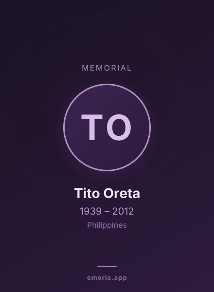 Memorial portrait of Tito Oreta
