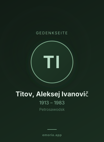 Gedenkportrait von Titov, Aleksej Ivanovič