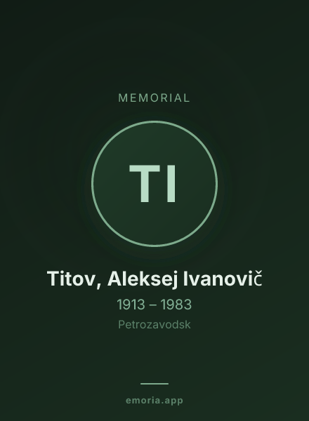 Memorial portrait of Titov, Aleksej Ivanovič