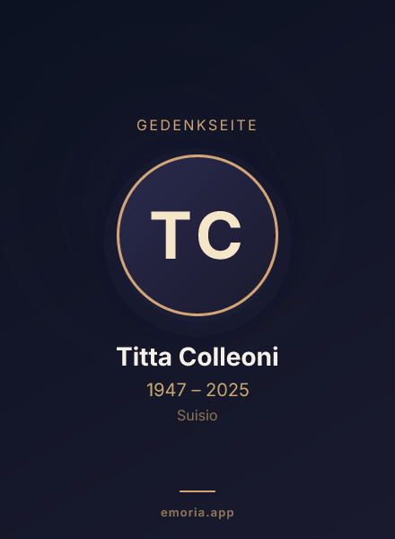 Gedenkportrait von Titta Colleoni