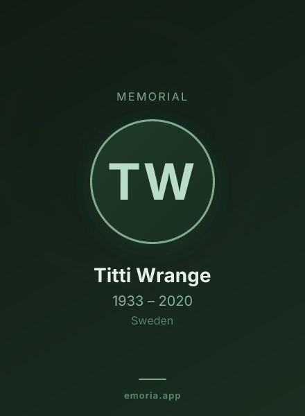 Memorial portrait of Titti Wrange