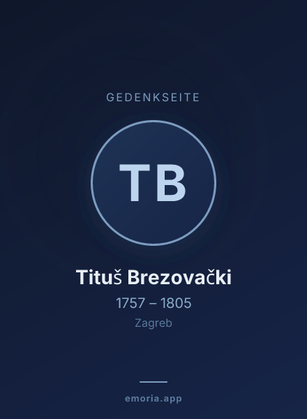 Gedenkportrait von Tituš Brezovački