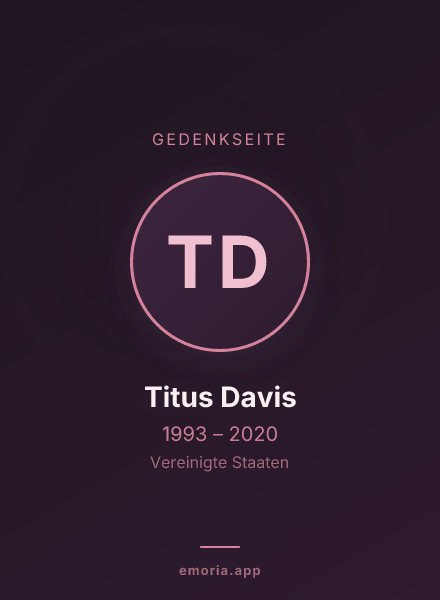 Gedenkportrait von Titus Davis