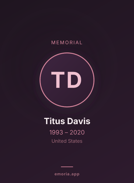 Memorial portrait of Titus Davis