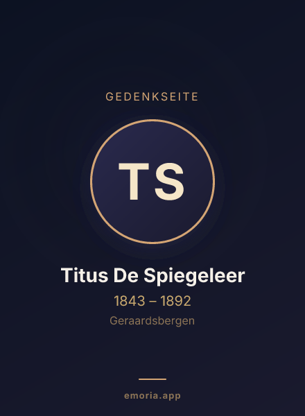 Gedenkportrait von Titus De Spiegeleer