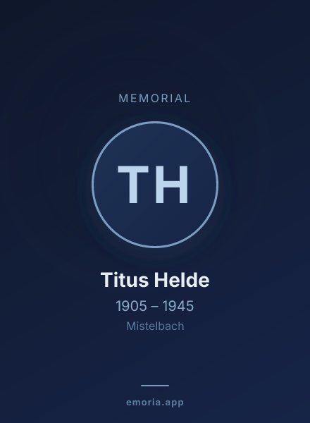 Memorial portrait of Titus Helde
