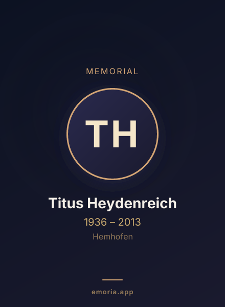 Memorial portrait of Titus Heydenreich