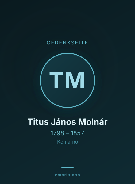 Gedenkportrait von Titus János Molnár
