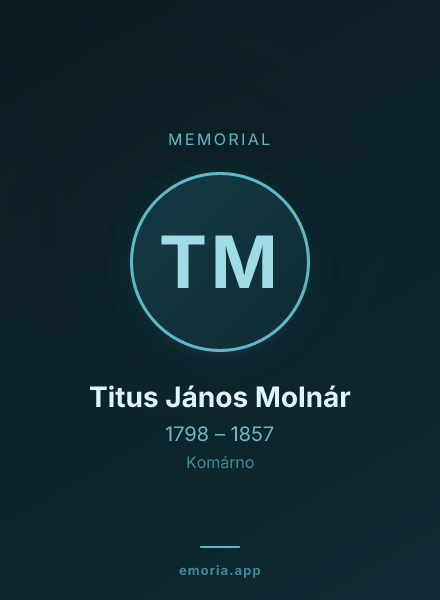 Memorial portrait of Titus János Molnár