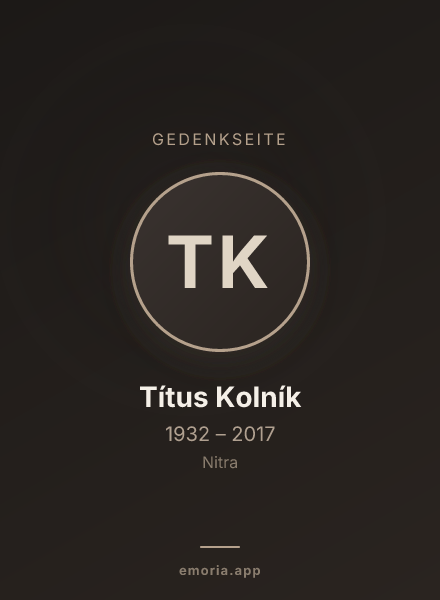 Gedenkportrait von Títus Kolník