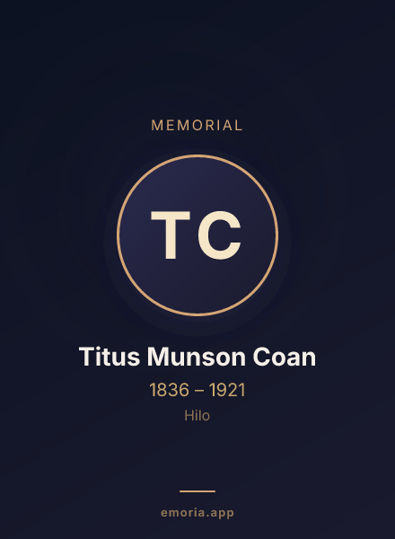 Memorial portrait of Titus Munson Coan