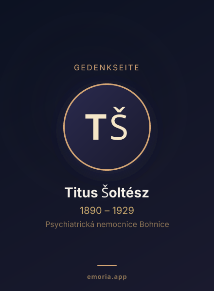 Gedenkportrait von Titus Šoltész