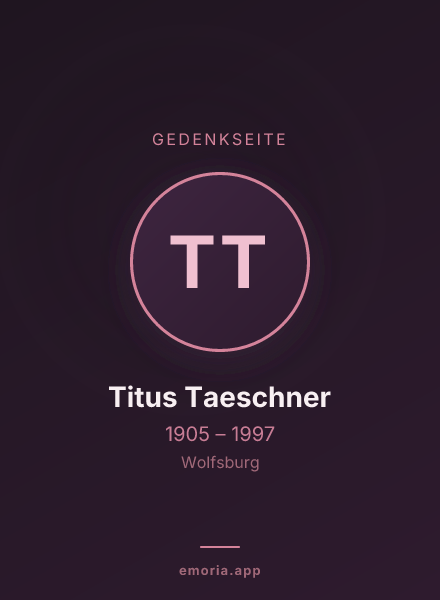 Gedenkportrait von Titus Taeschner