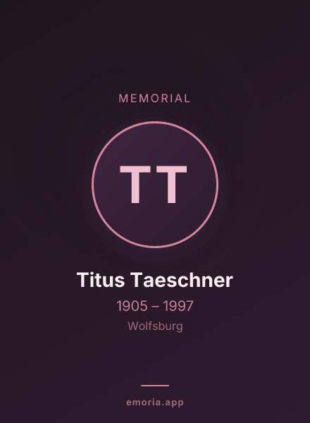 Memorial portrait of Titus Taeschner