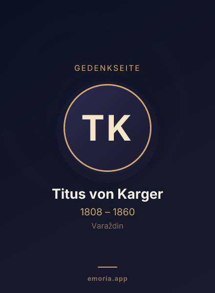 Gedenkportrait von Titus von Karger