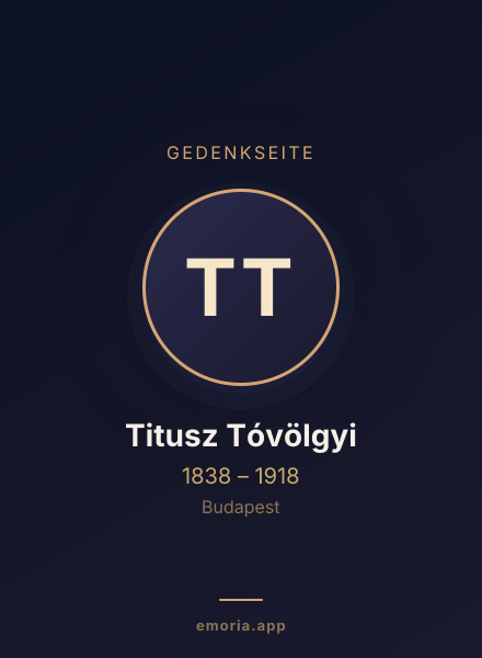 Gedenkportrait von Titusz Tóvölgyi