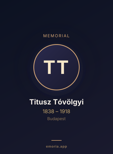 Memorial portrait of Titusz Tóvölgyi