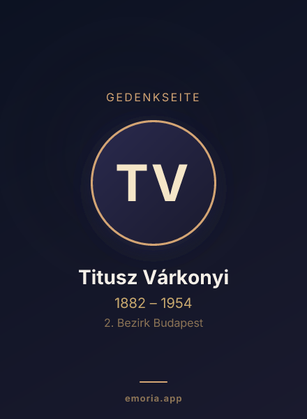 Gedenkportrait von Titusz Várkonyi