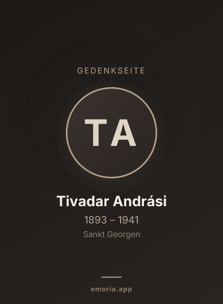 Gedenkportrait von Tivadar Andrási
